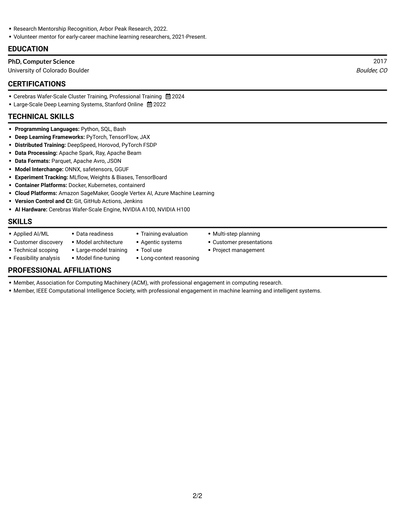 Resume example — page 2