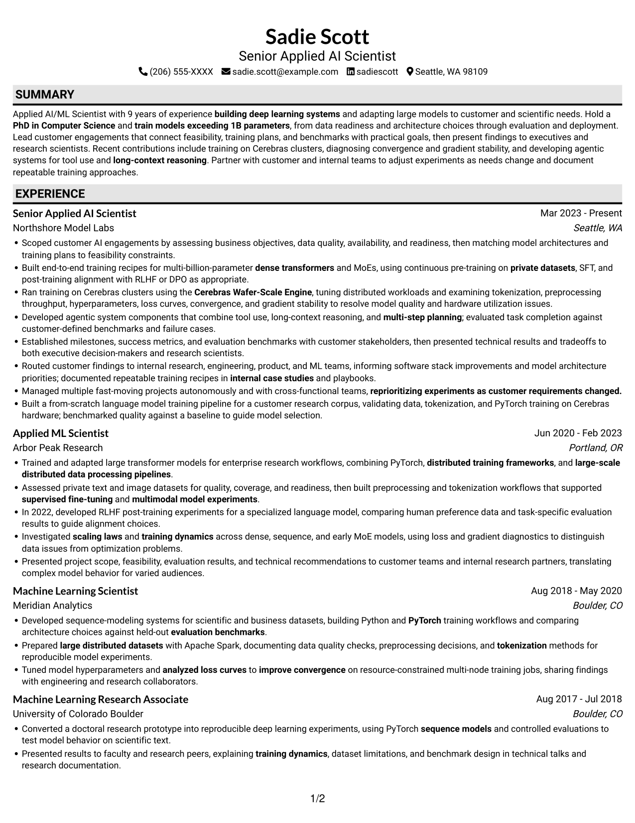 Resume example — page 1