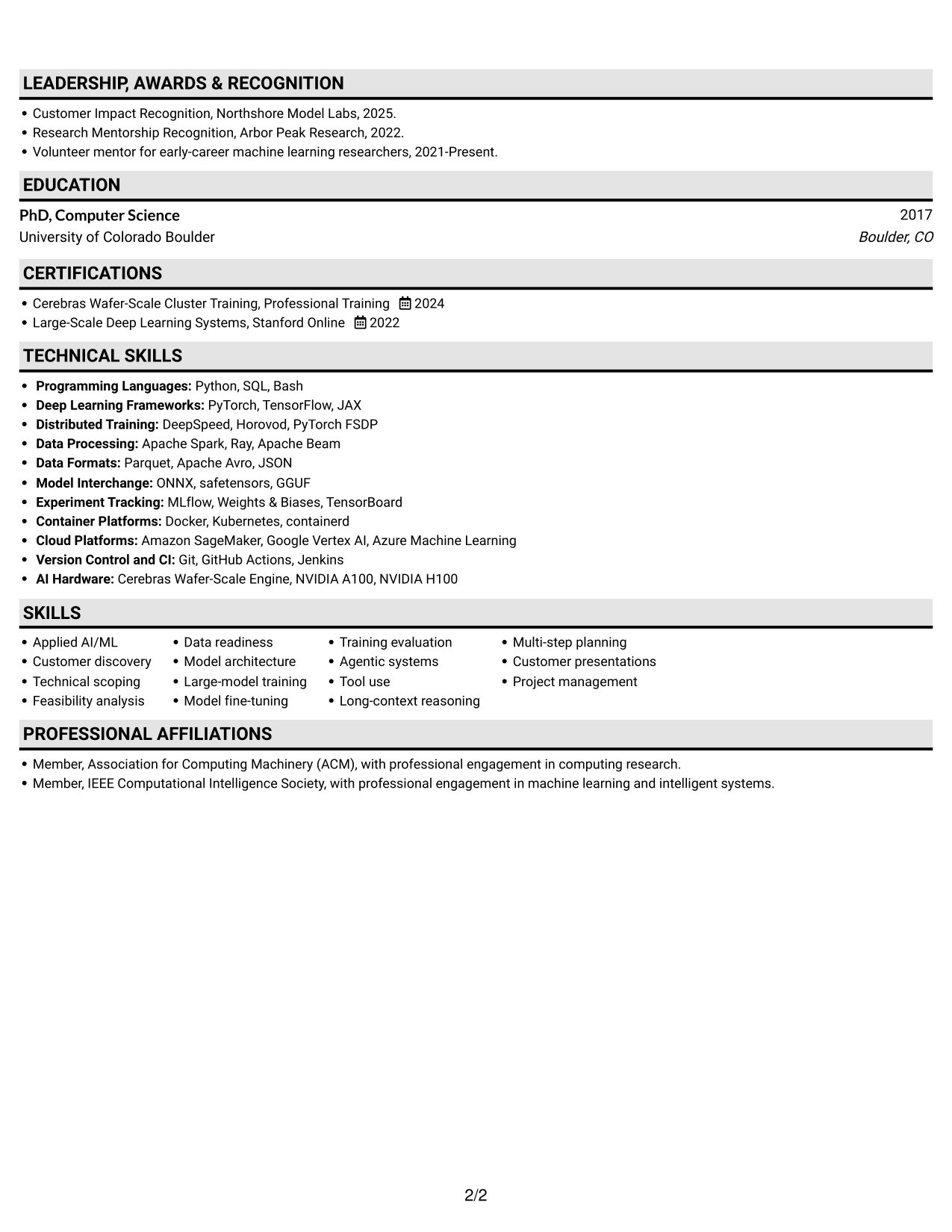Resume example — page 2
