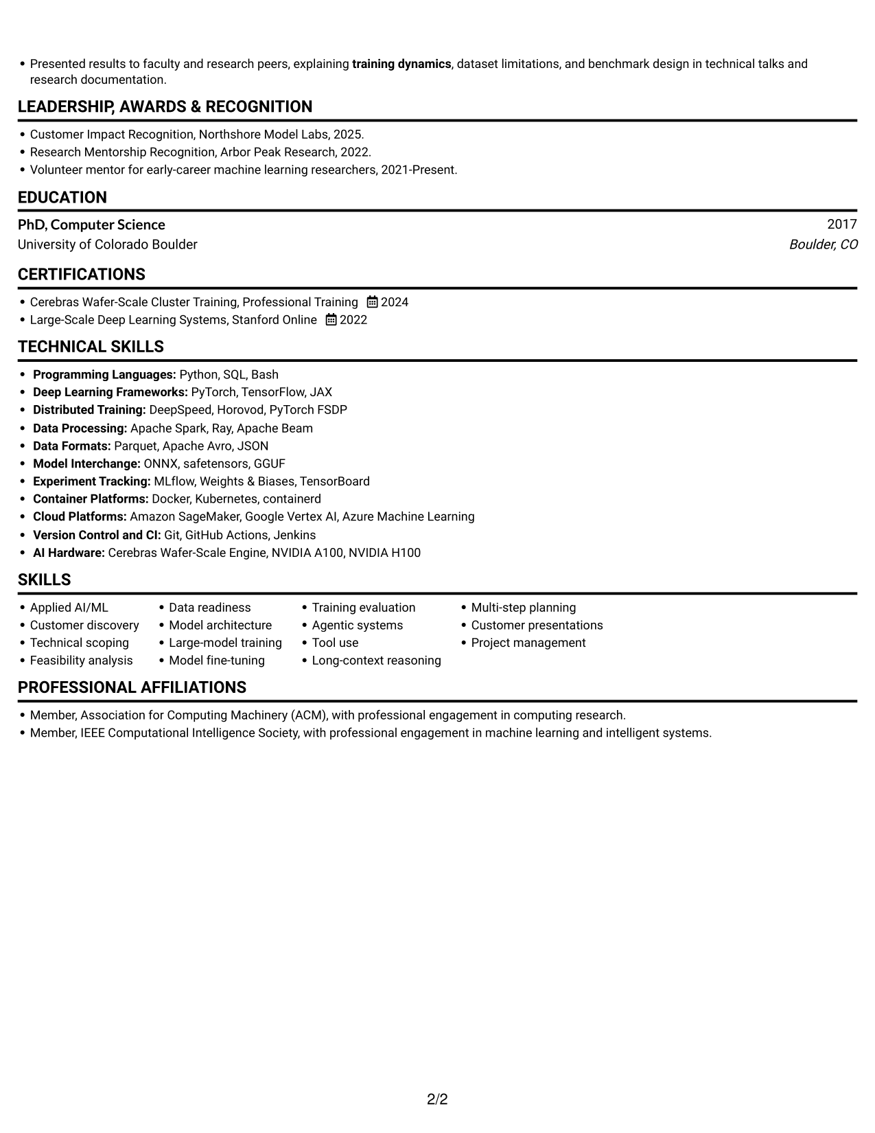 Resume example — page 2