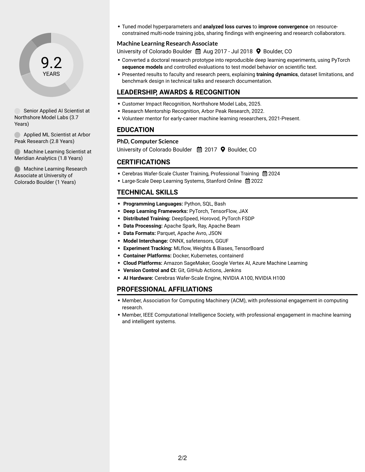 Resume example — page 2