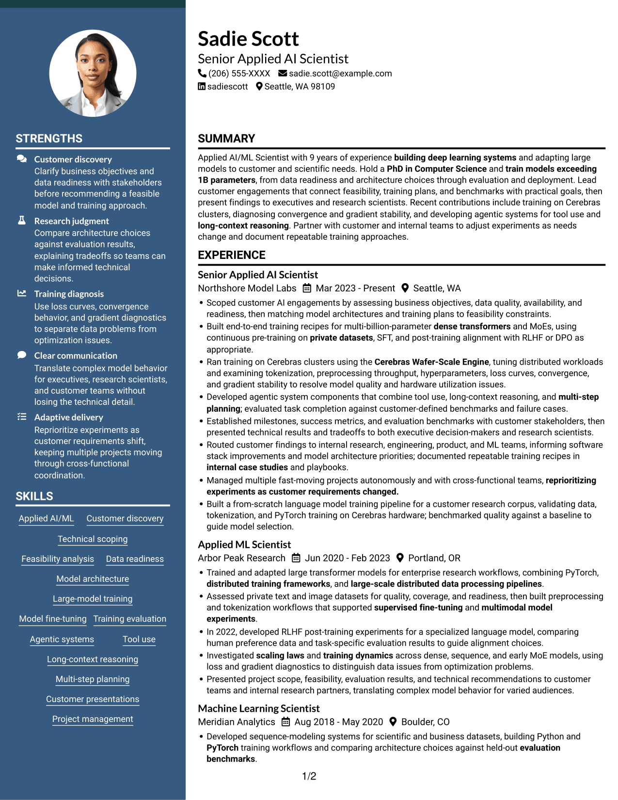 Resume example — page 1