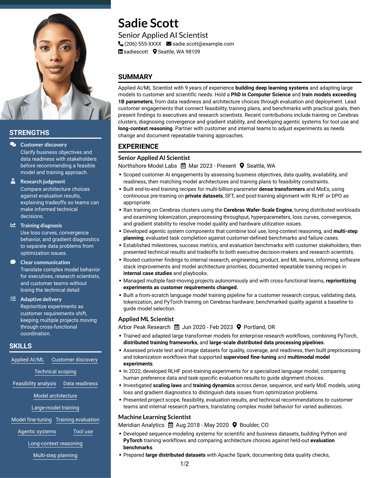 Resume example — page 1