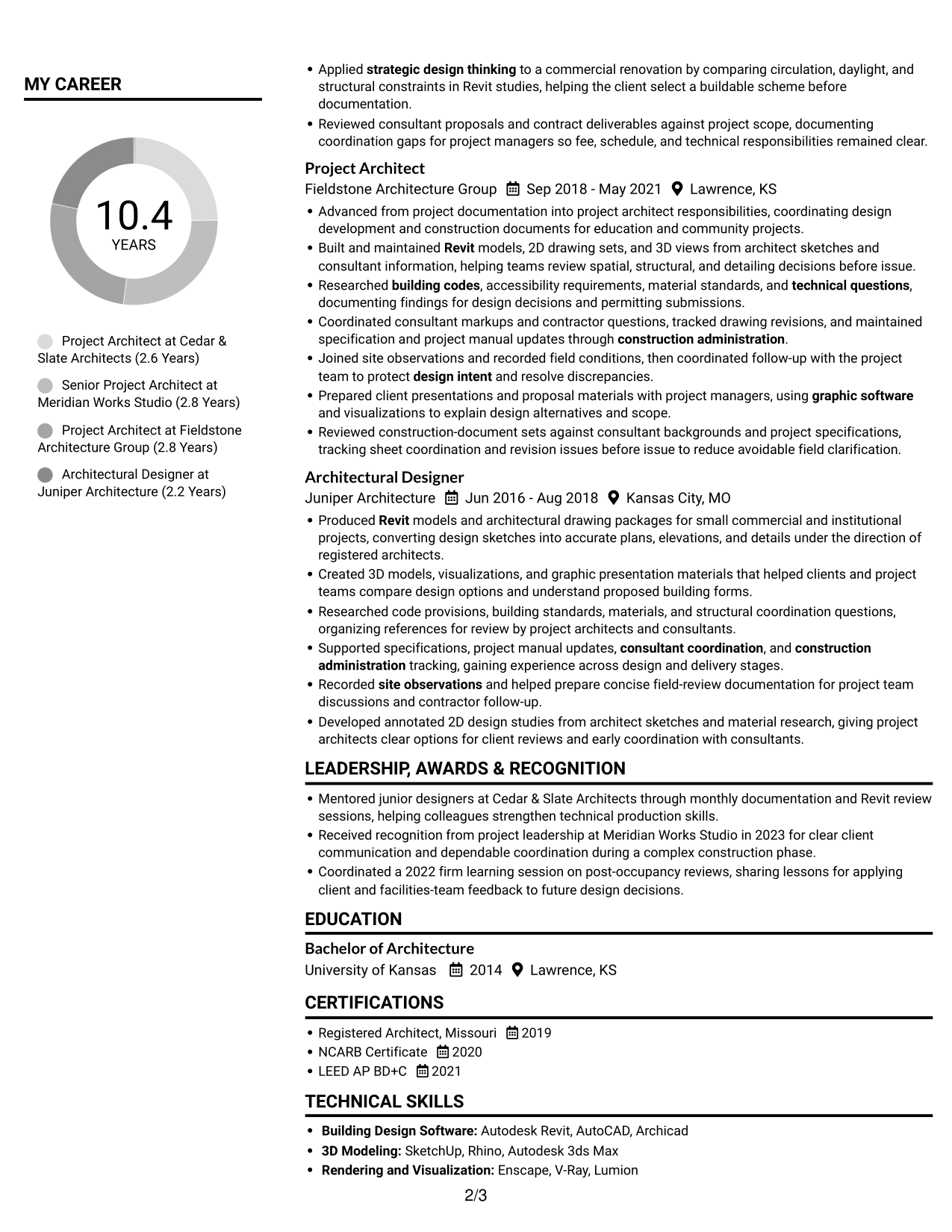 Resume example — page 2