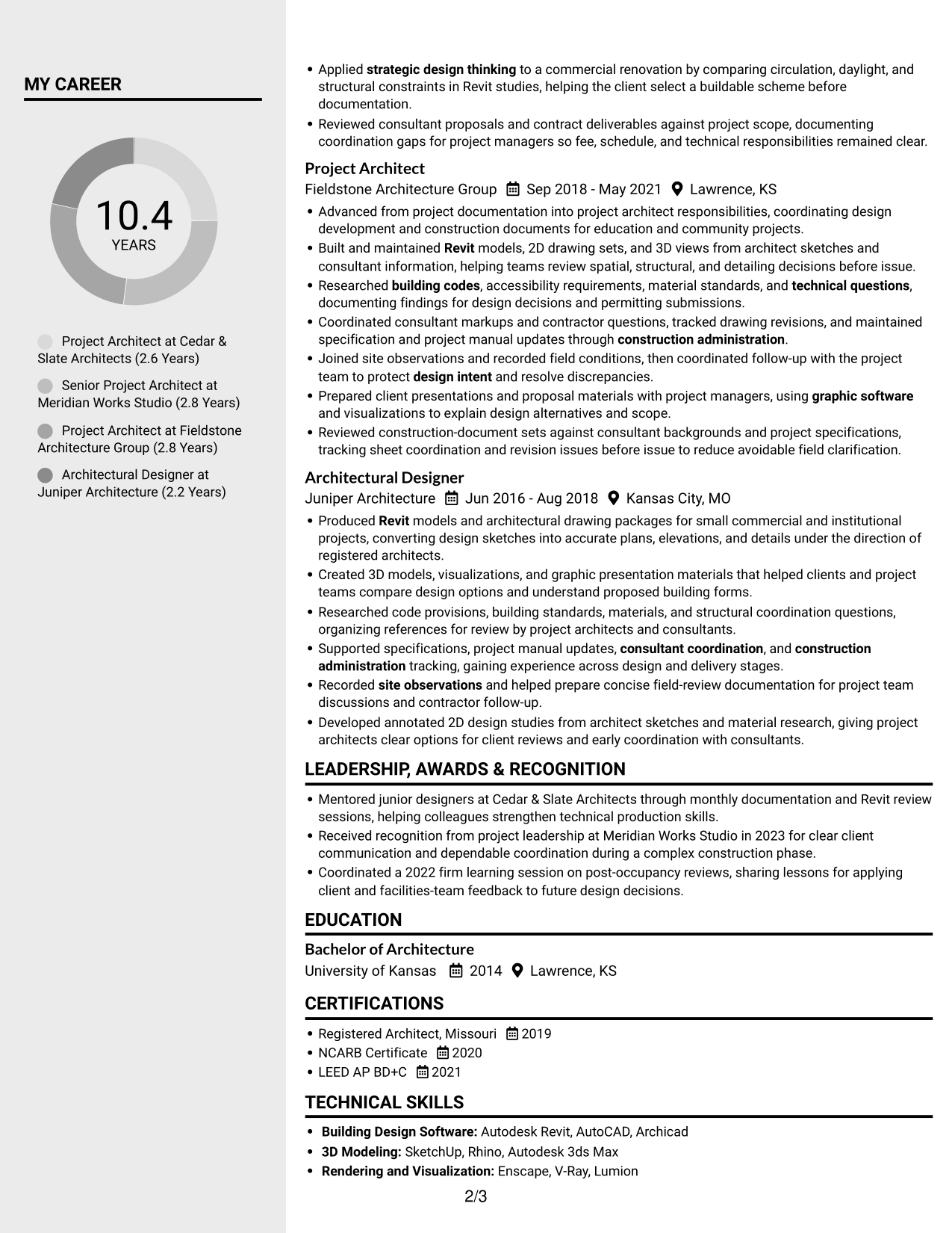 Resume example — page 2