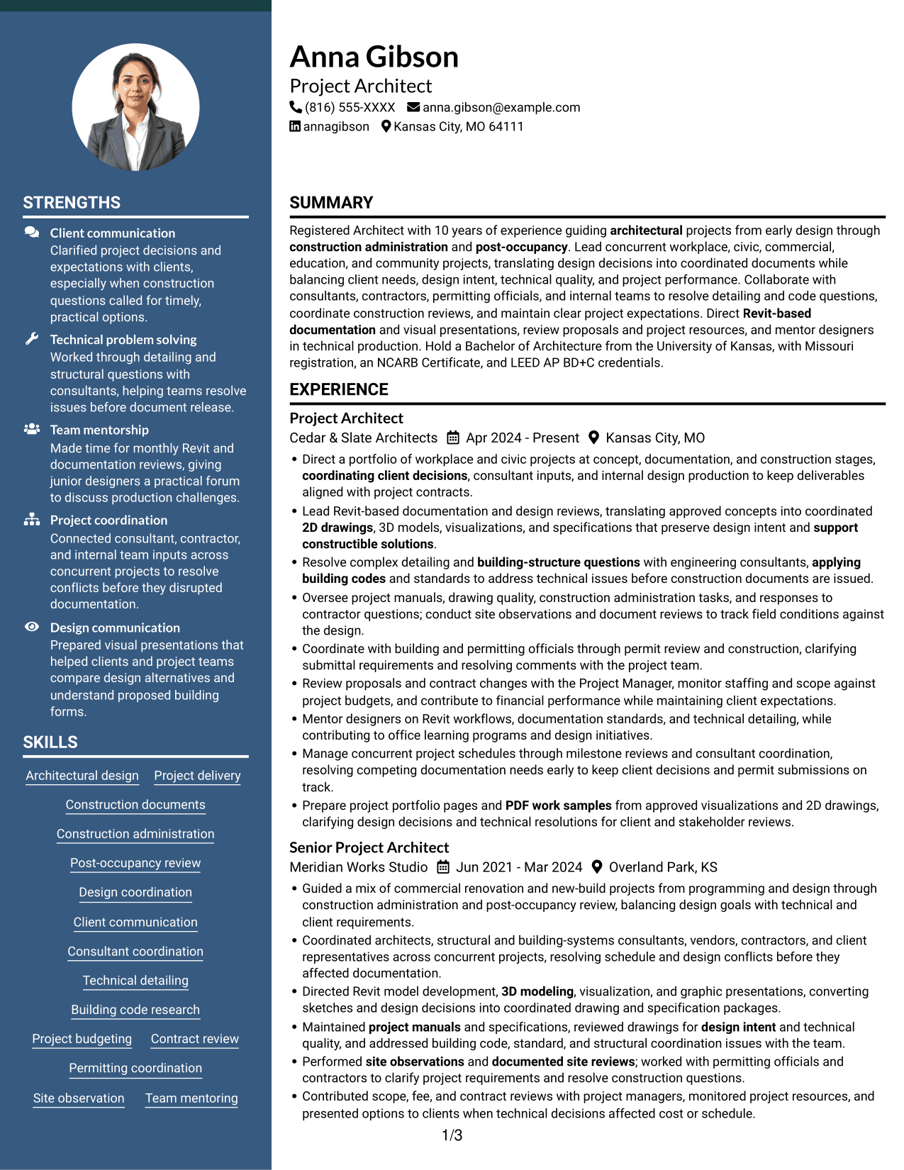 Resume example — page 1