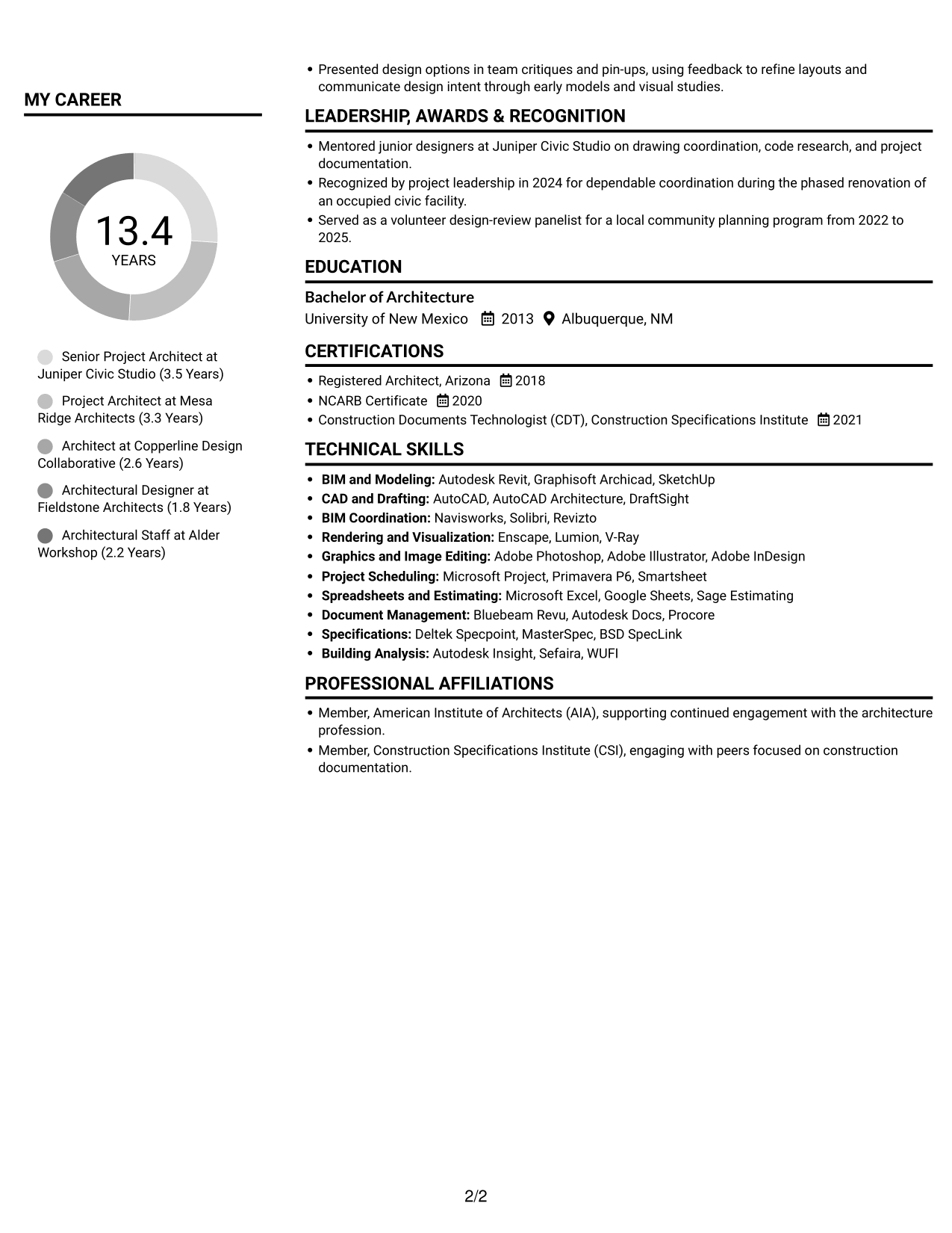 Resume example — page 2