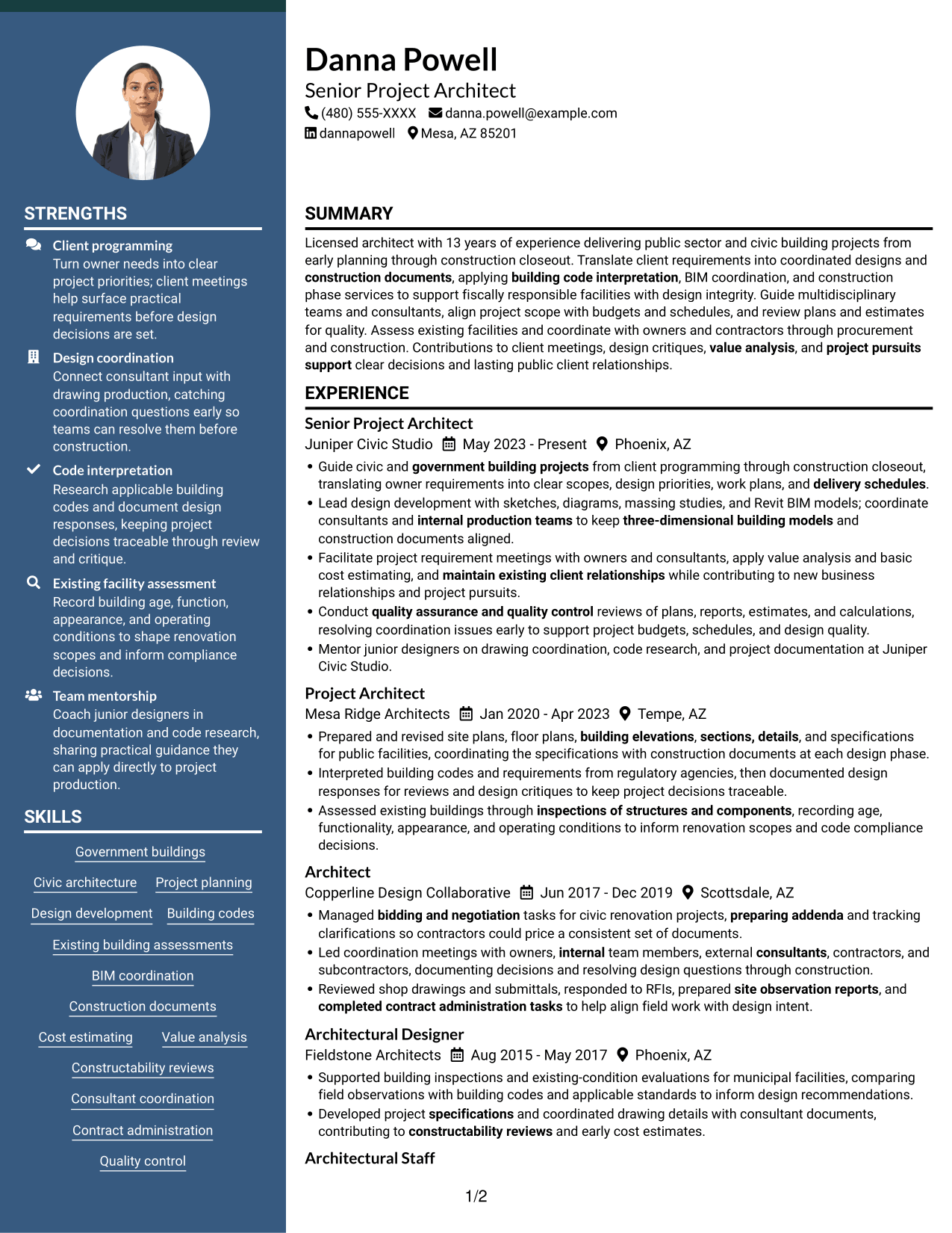 Resume example — page 1