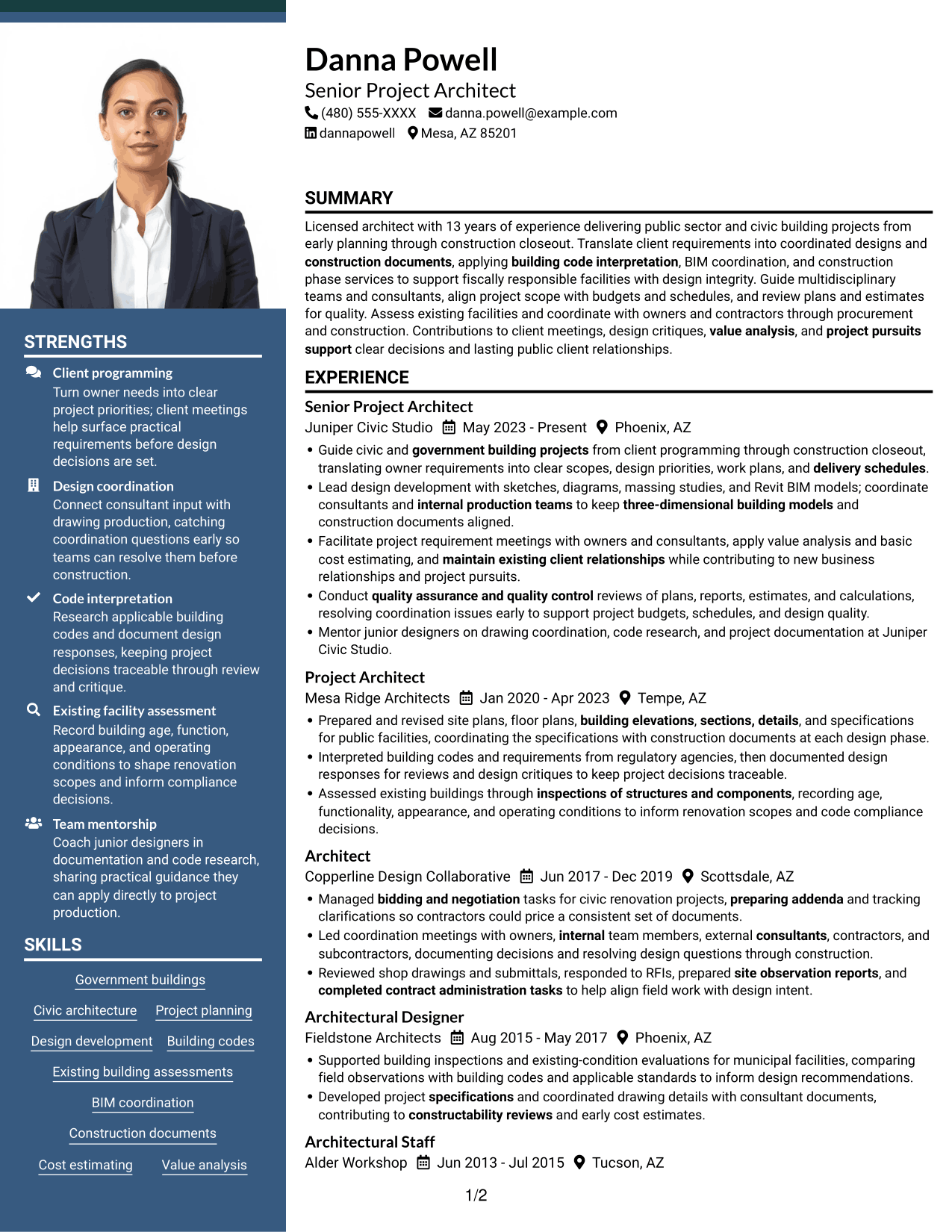 Resume example — page 1