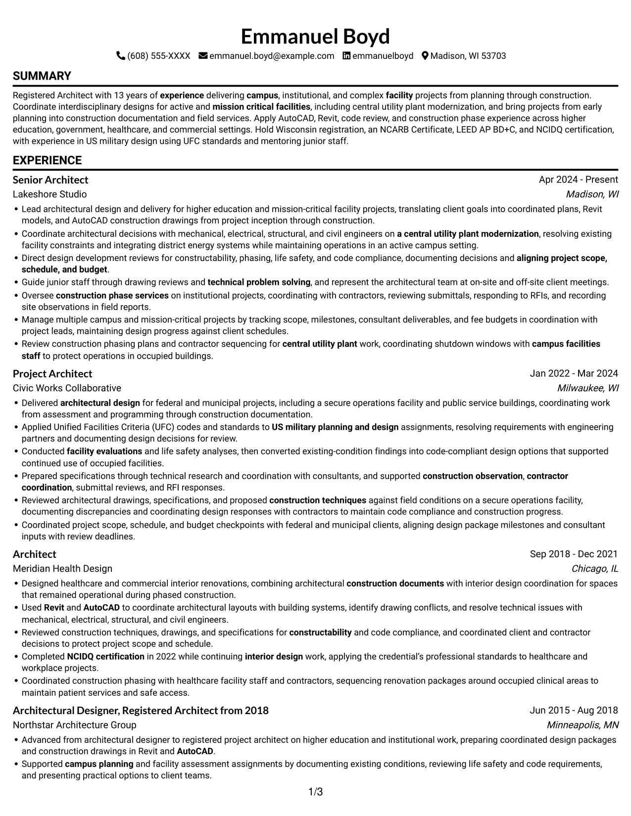 Resume example — page 1