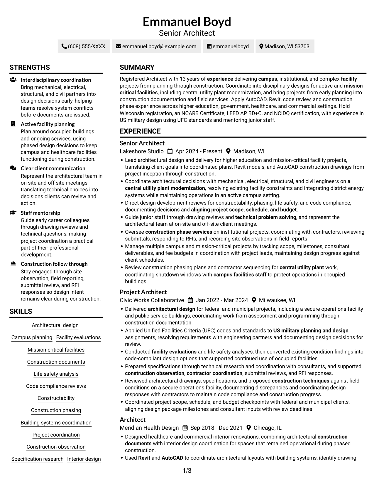 Resume example — page 1