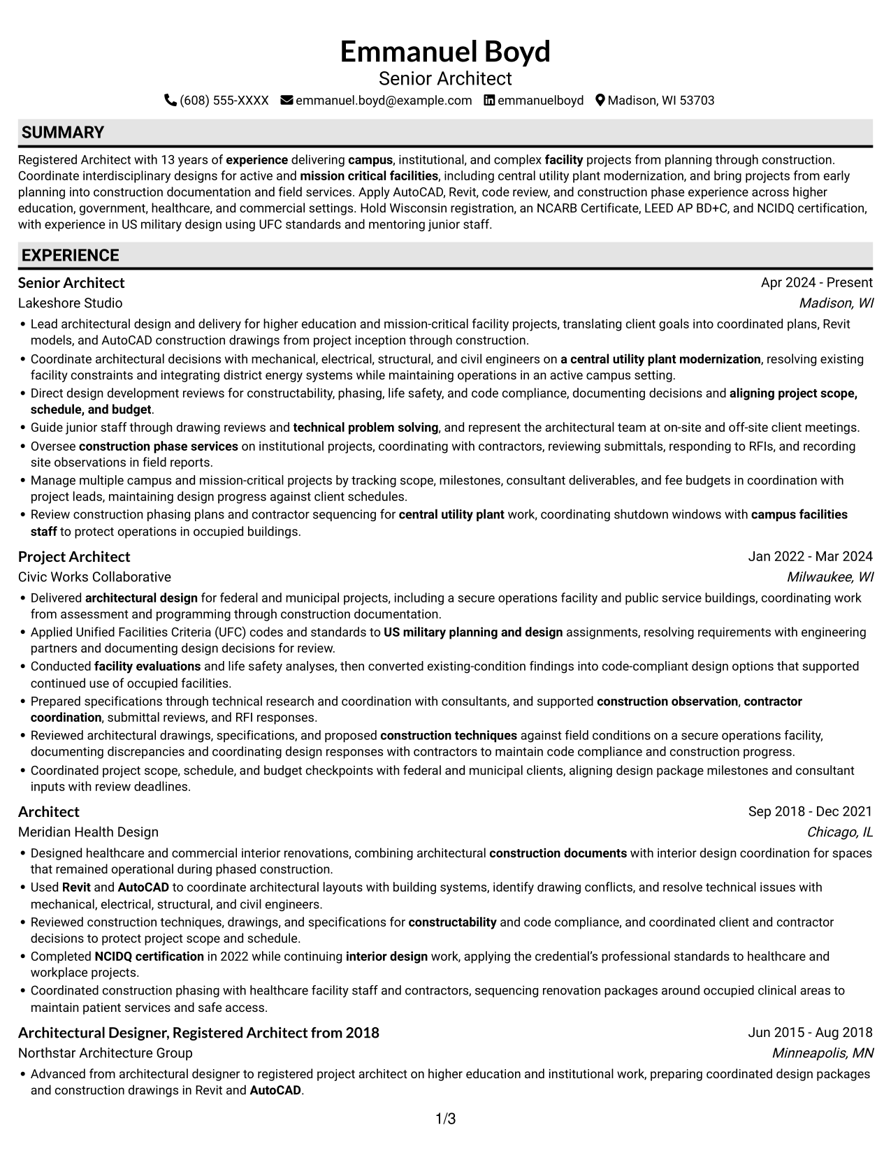Resume example — page 1