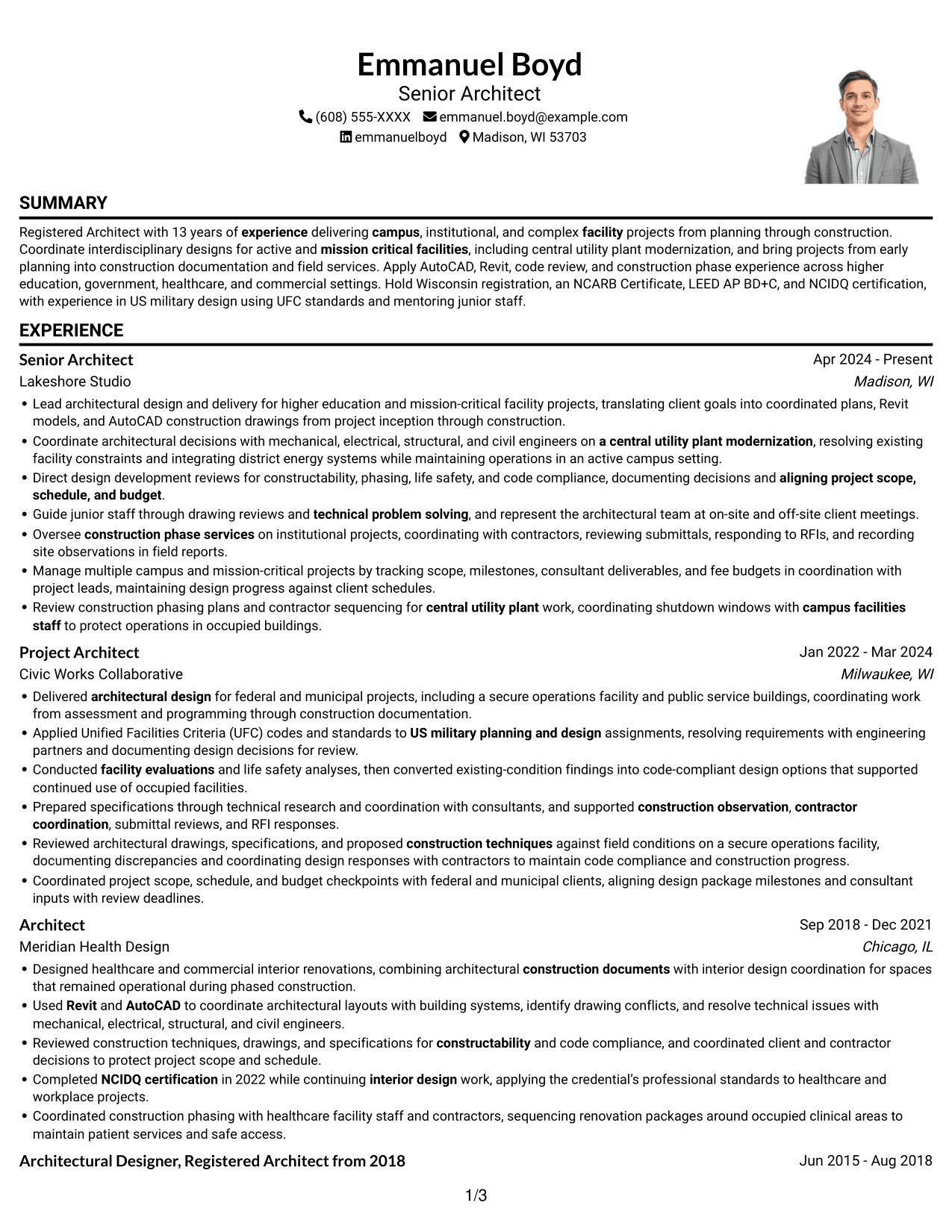 Resume example — page 1