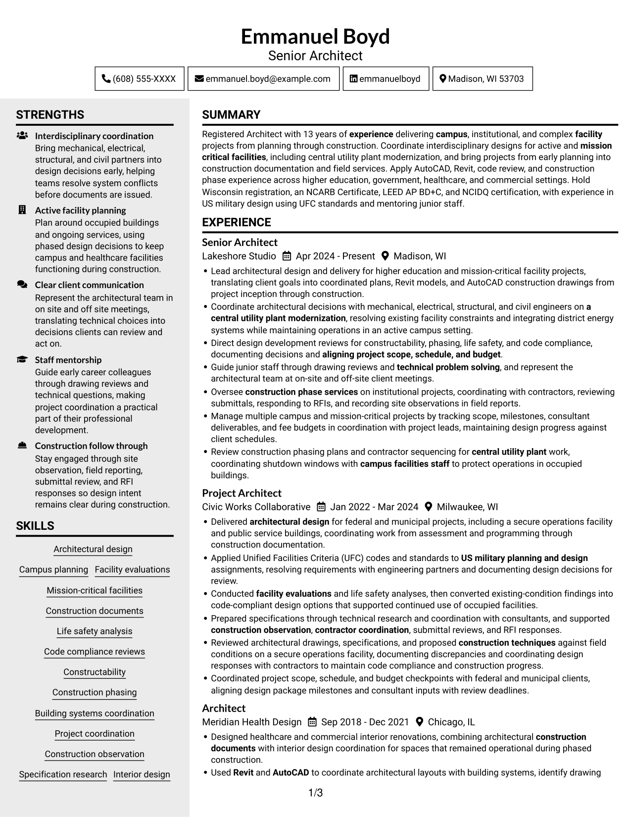 Resume example — page 1
