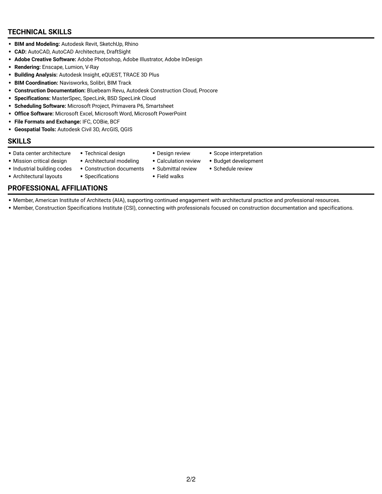 Resume example — page 2