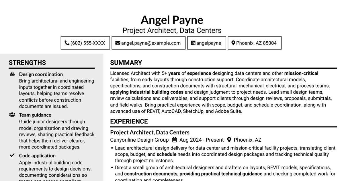 7 Architect - Data Center Design Resume Templates with Example
