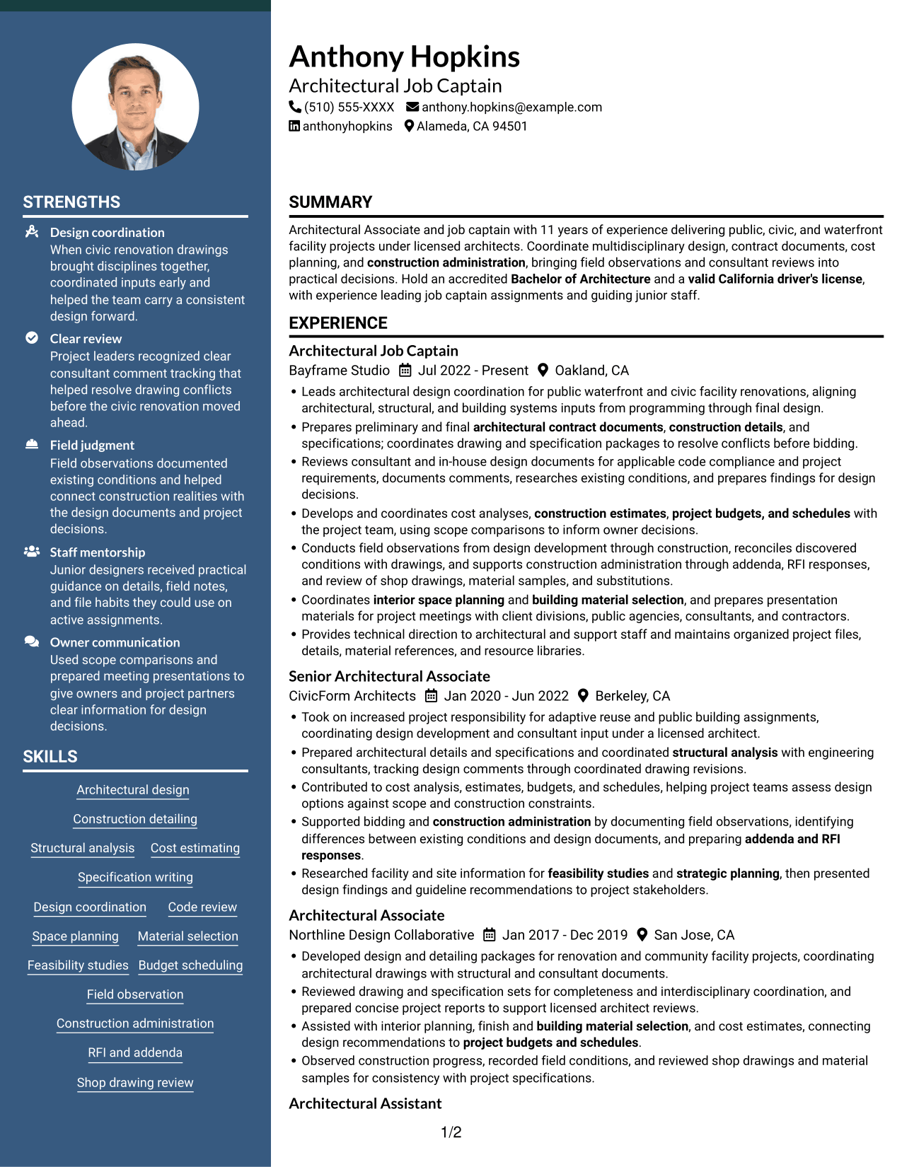 Resume example — page 1