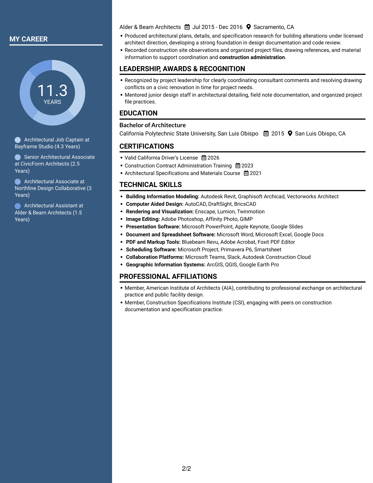 Resume example — page 2