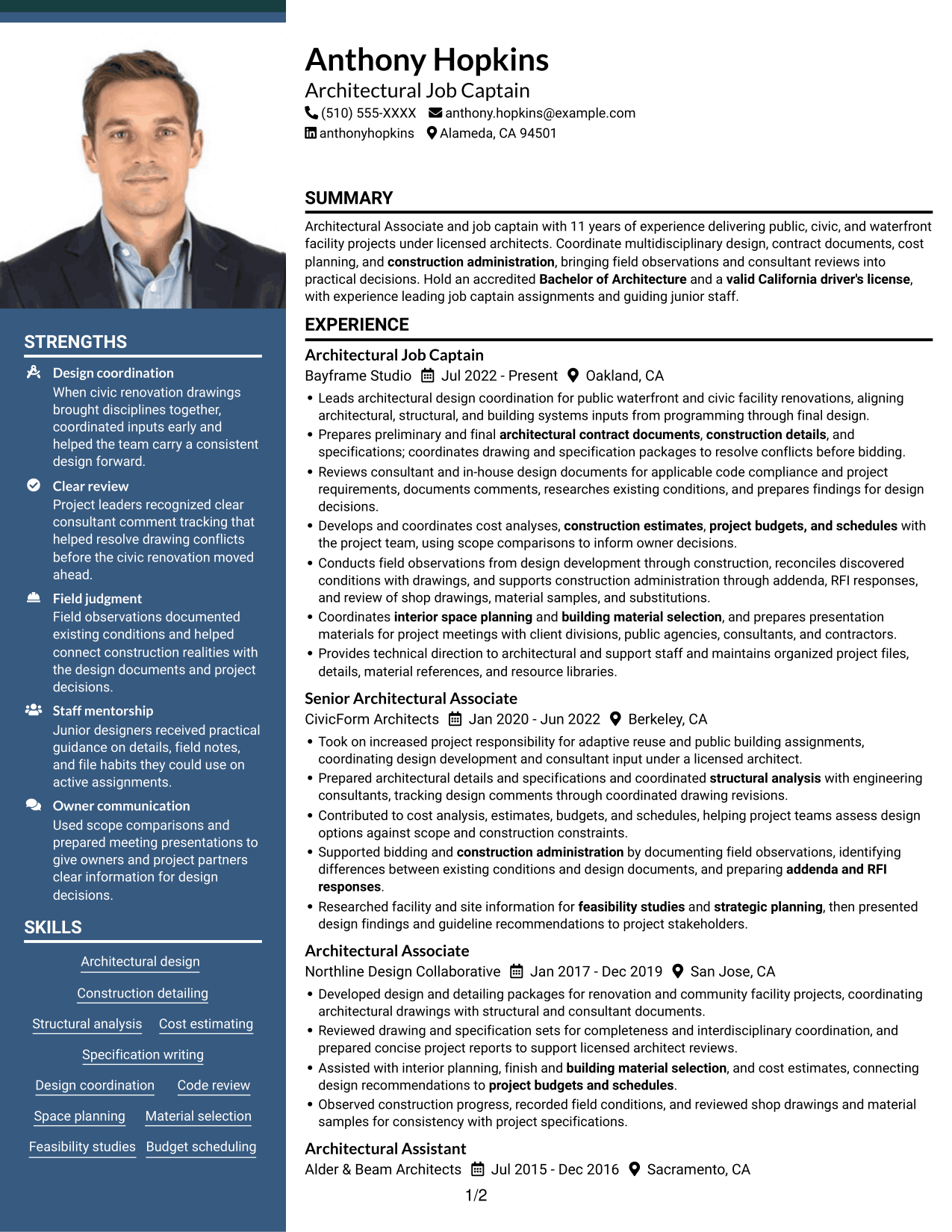 Resume example — page 1
