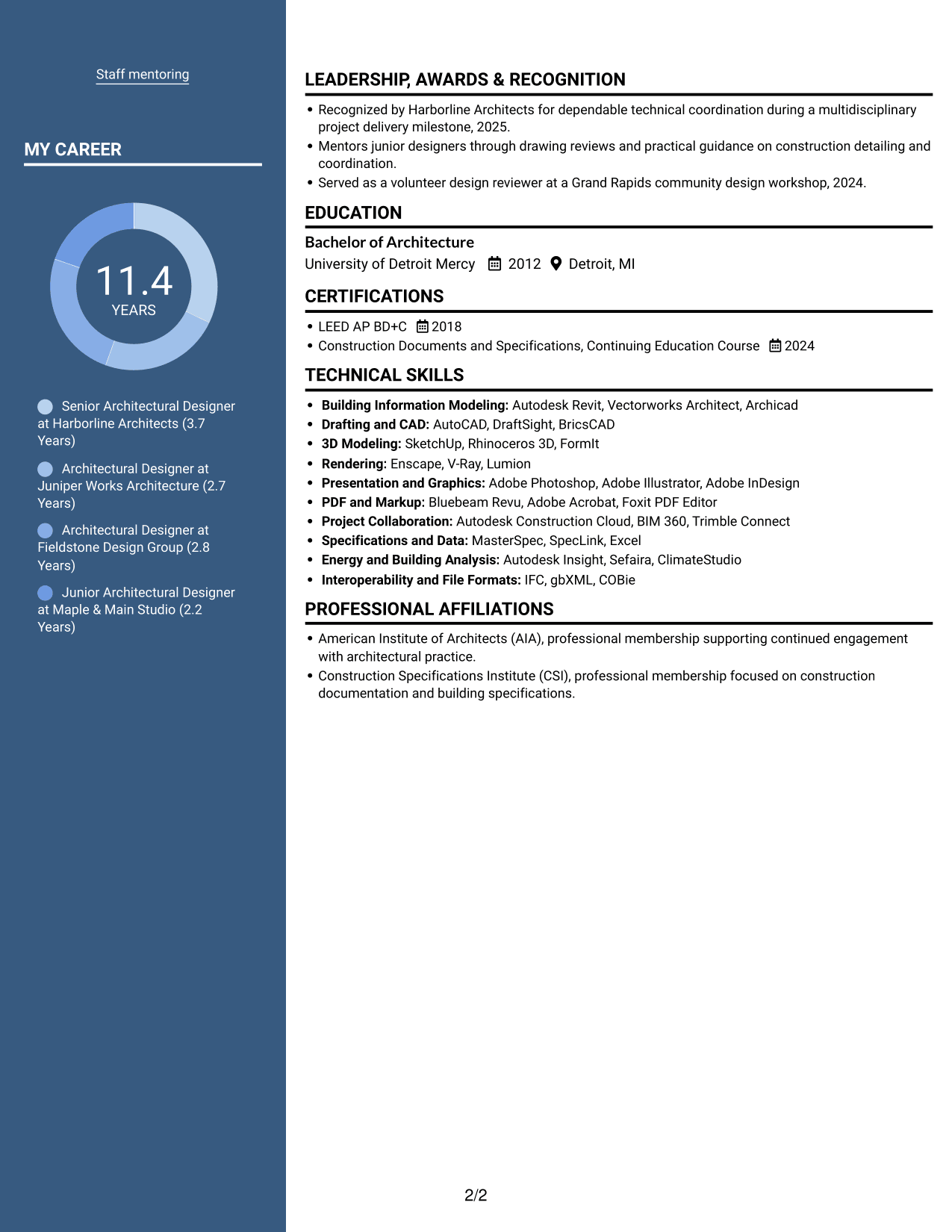 Resume example — page 2