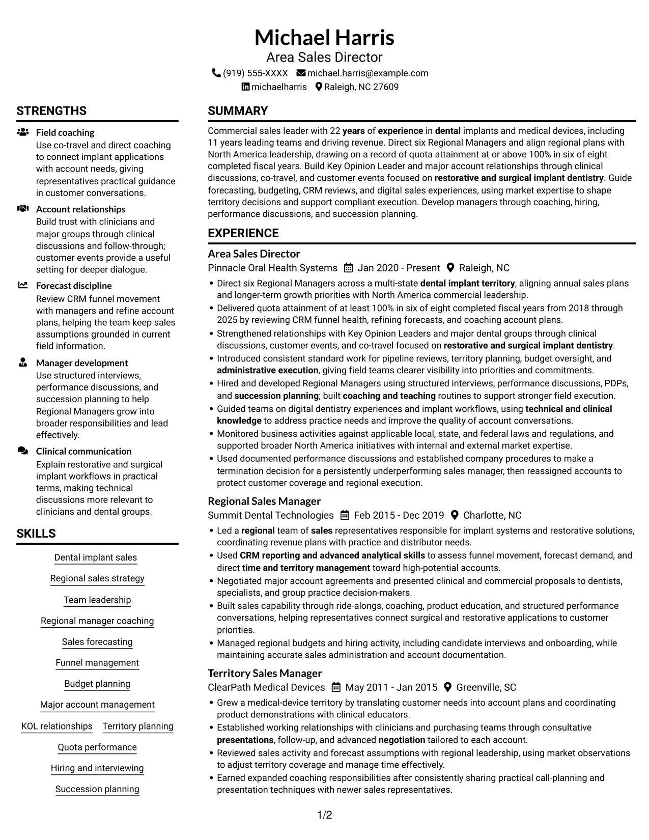 Resume example — page 1