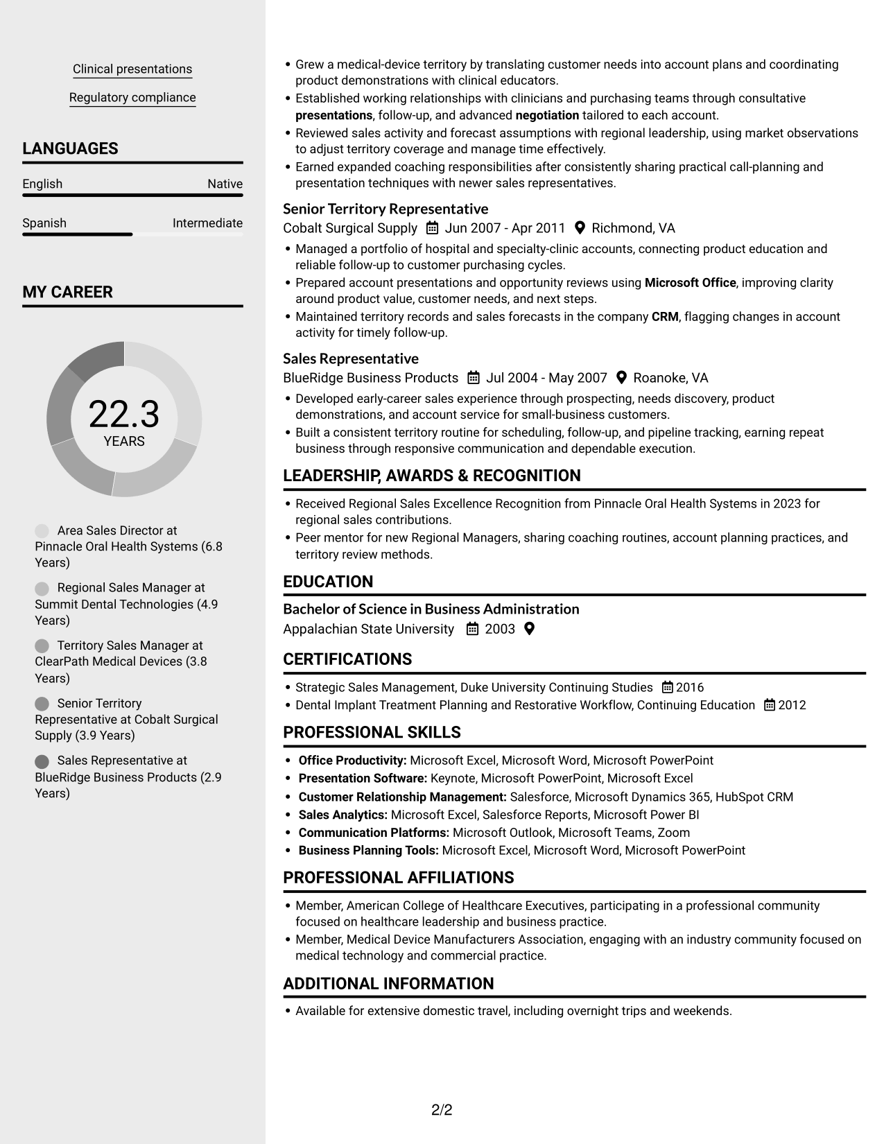 Resume example — page 2