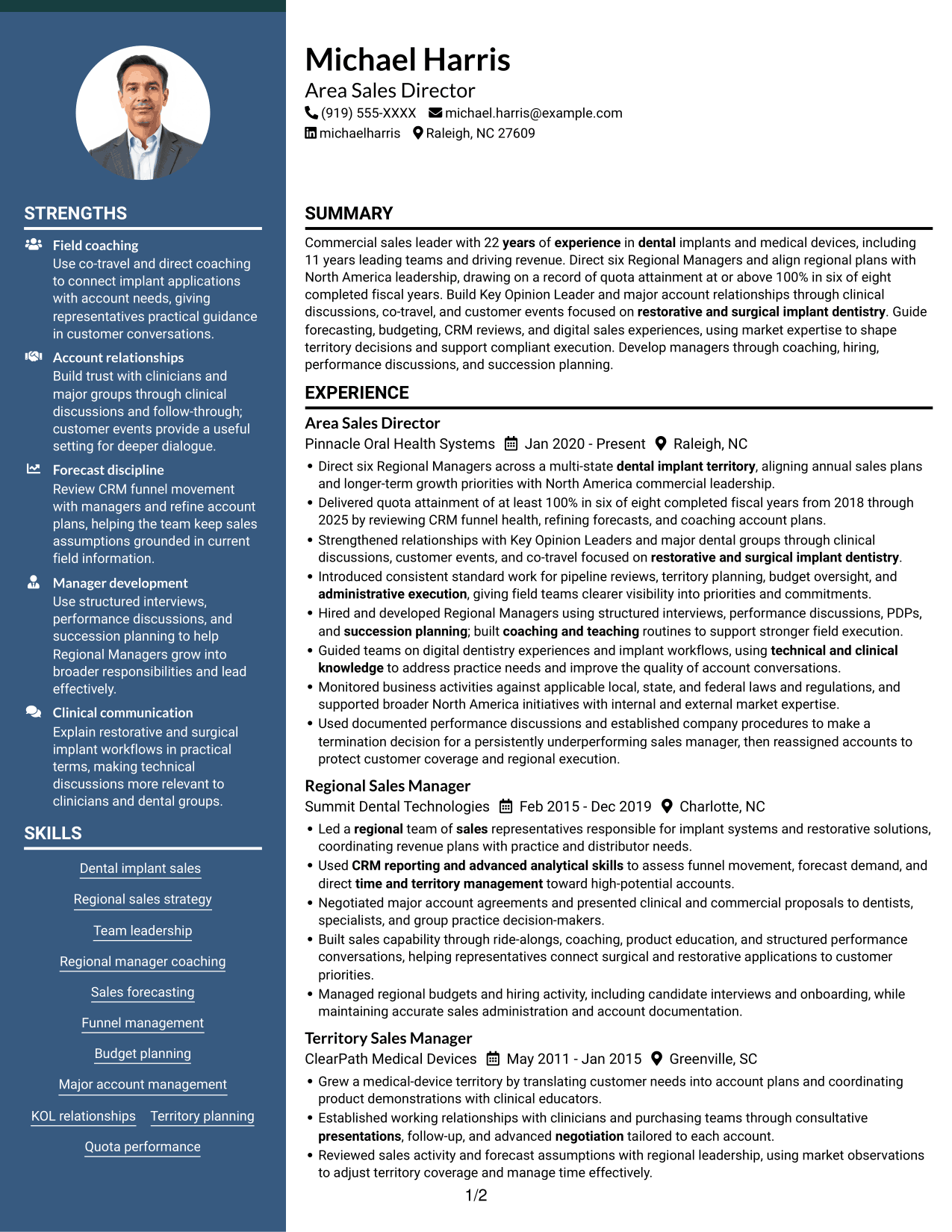 Resume example — page 1