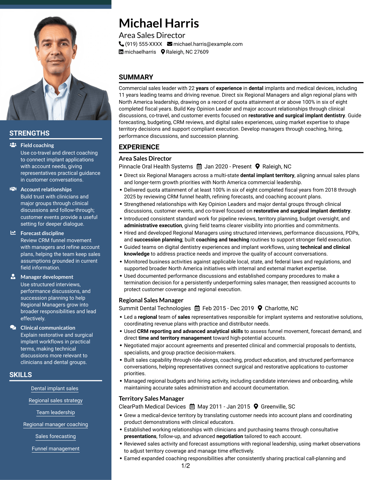 Resume example — page 1
