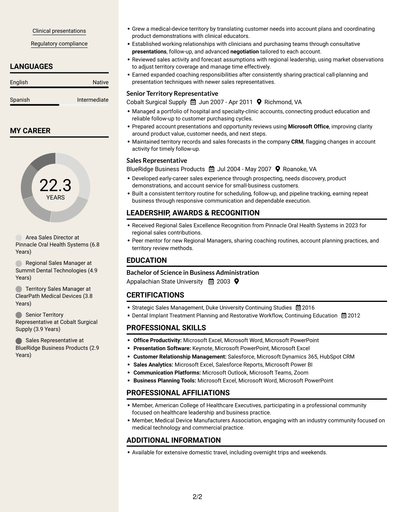 Resume example — page 2