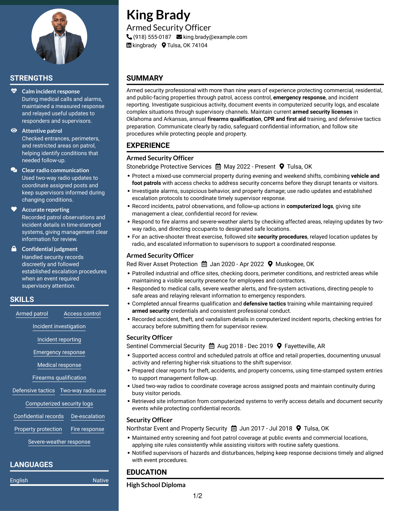 Resume example — page 1