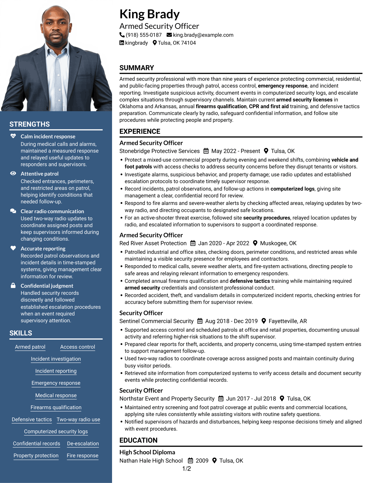 Resume example — page 1