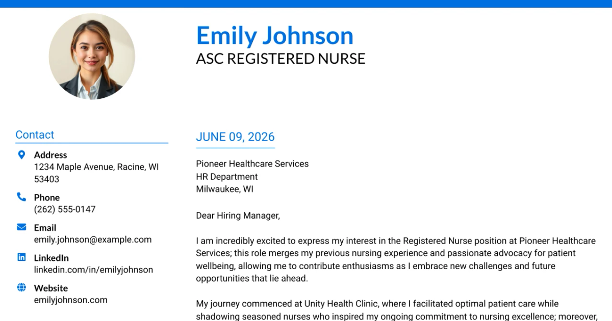 30+ ASC REGISTERED NURSE Cover Letter Templates with Example 2026
