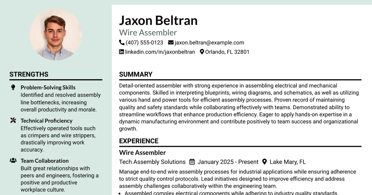33 Assembler Resume Templates with Example 2026 (ATS-Optimized)