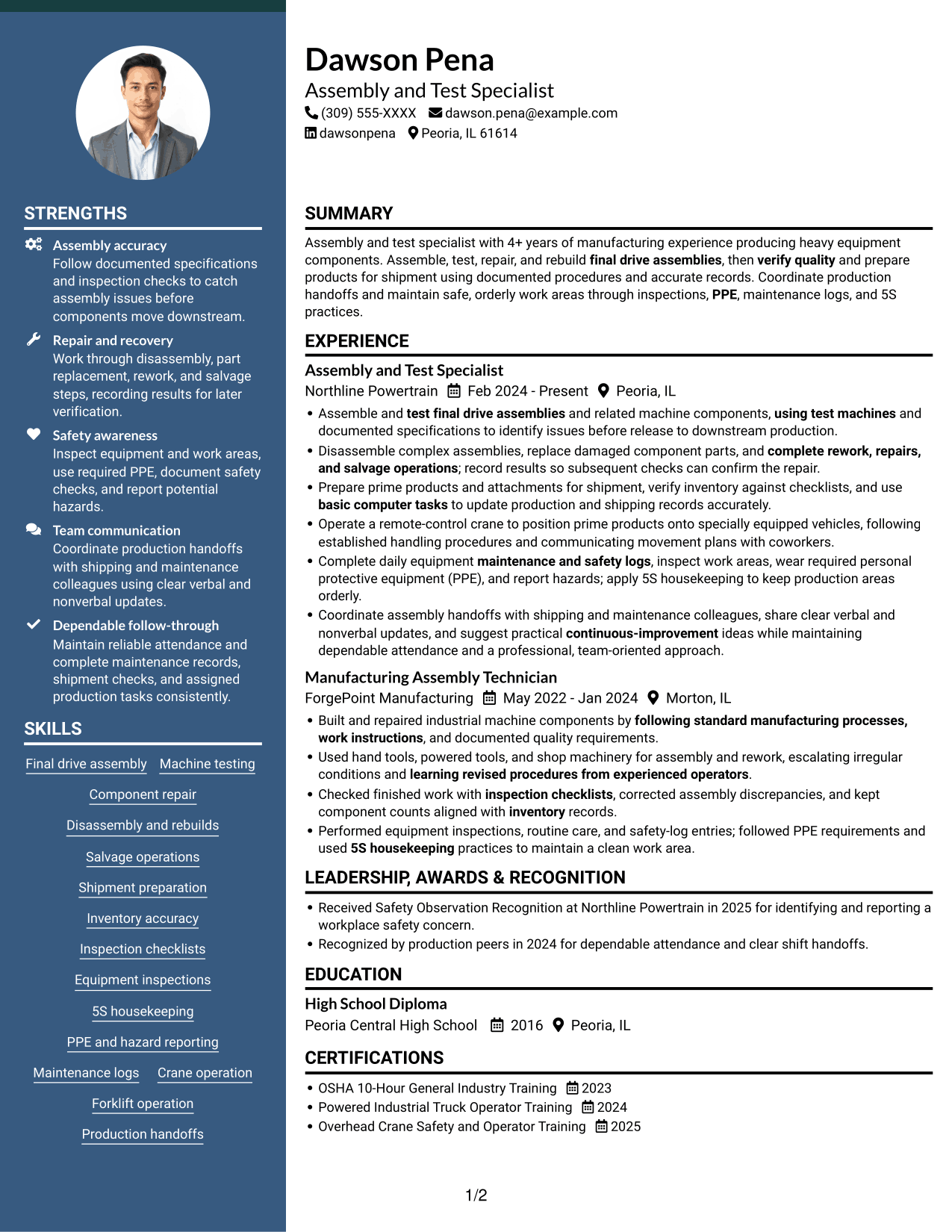 Resume example — page 1