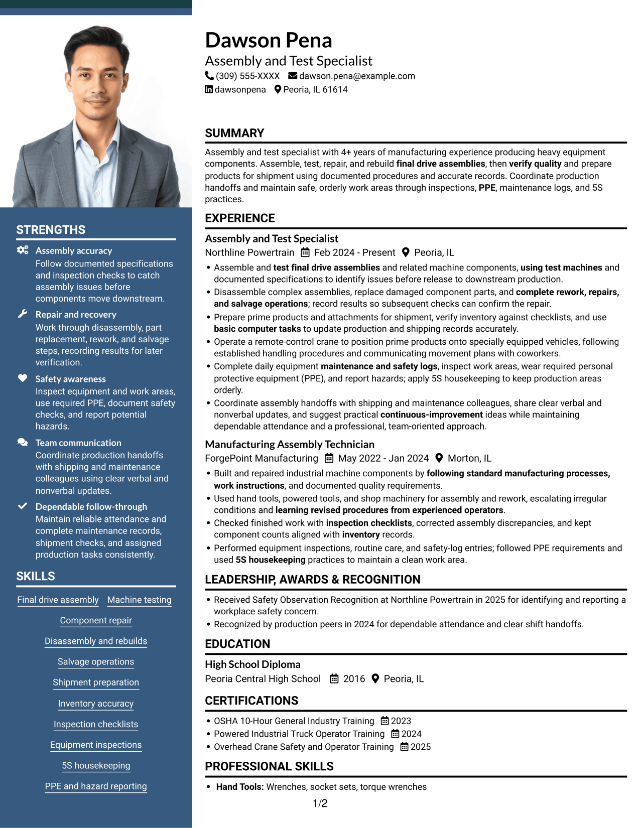 Resume example — page 1