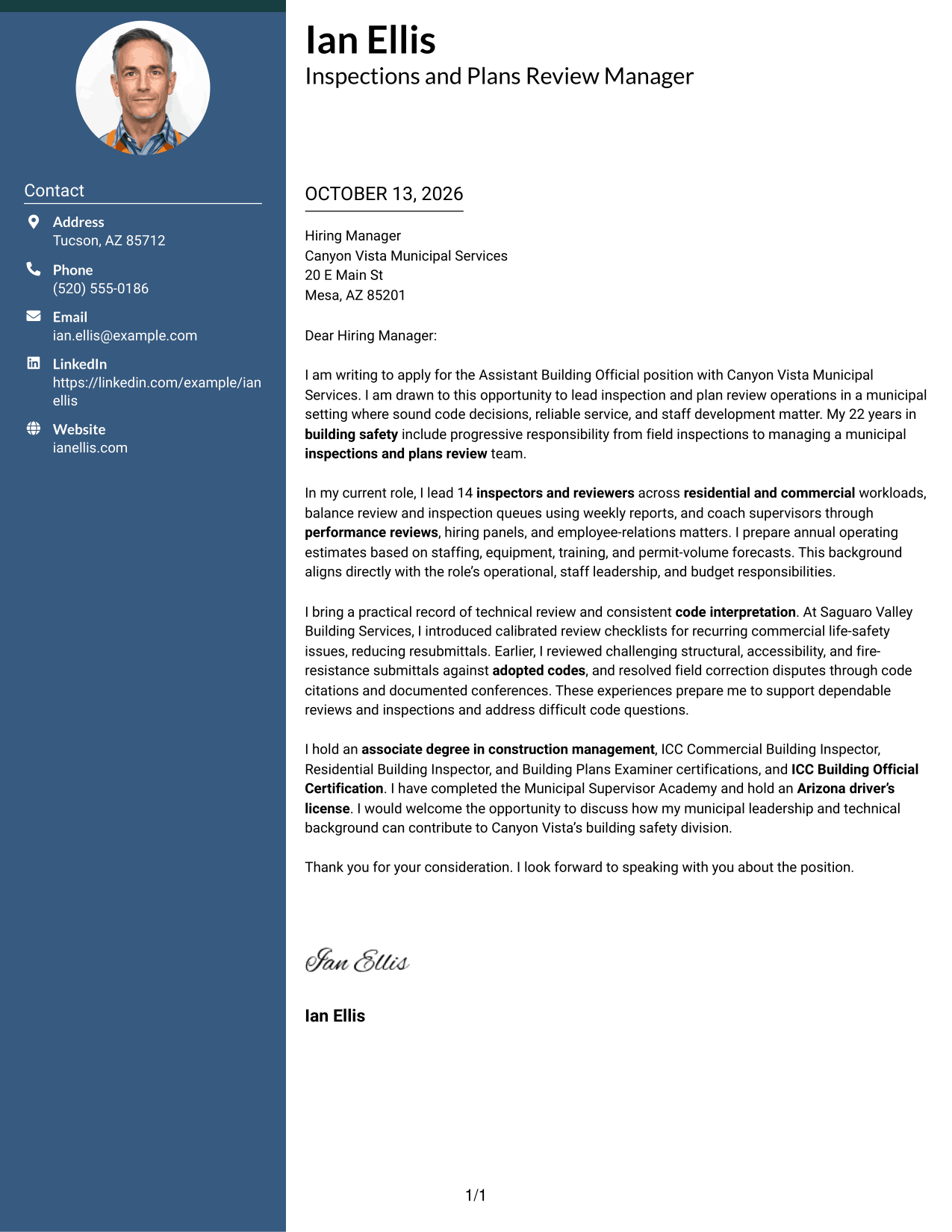Cover Letter Example Page 1