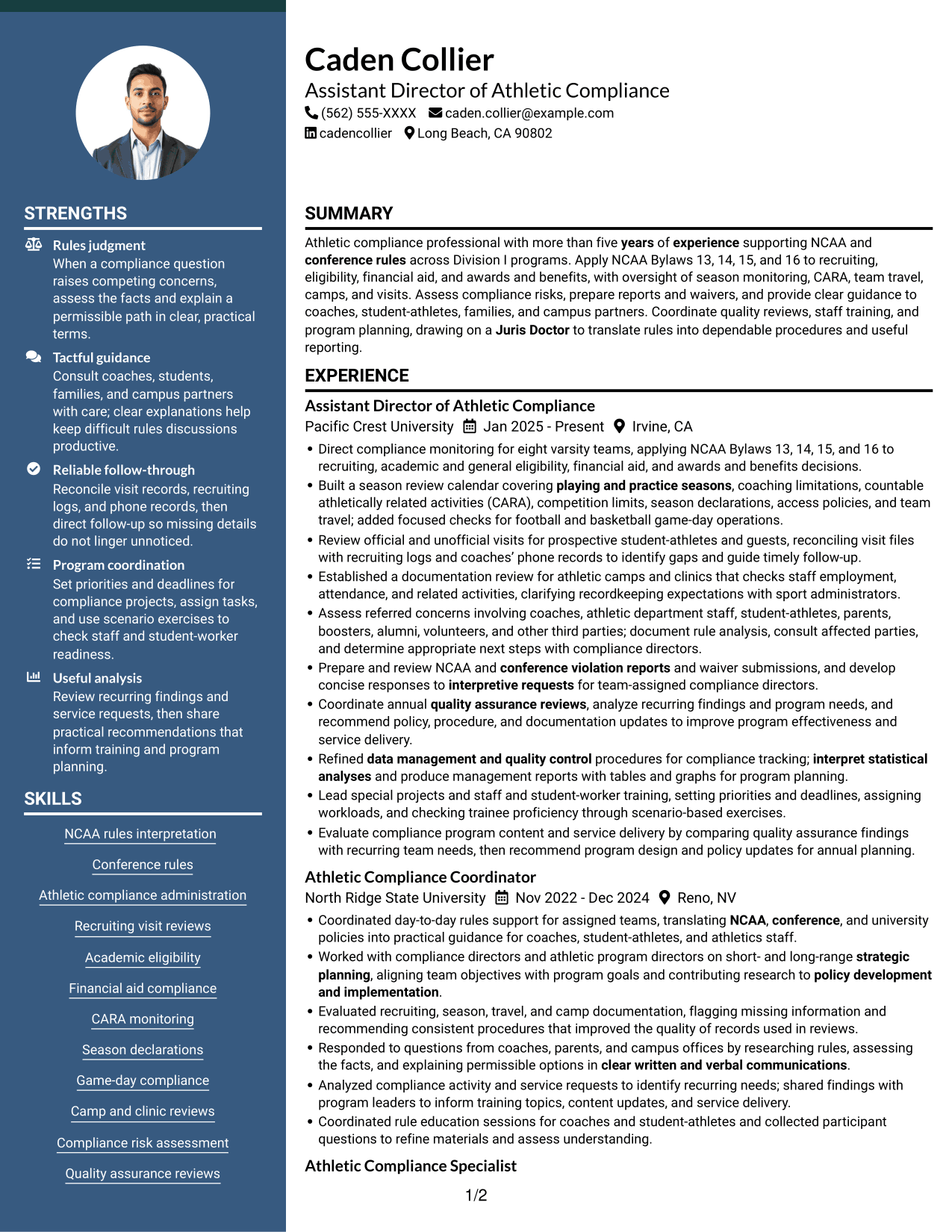 Resume example — page 1