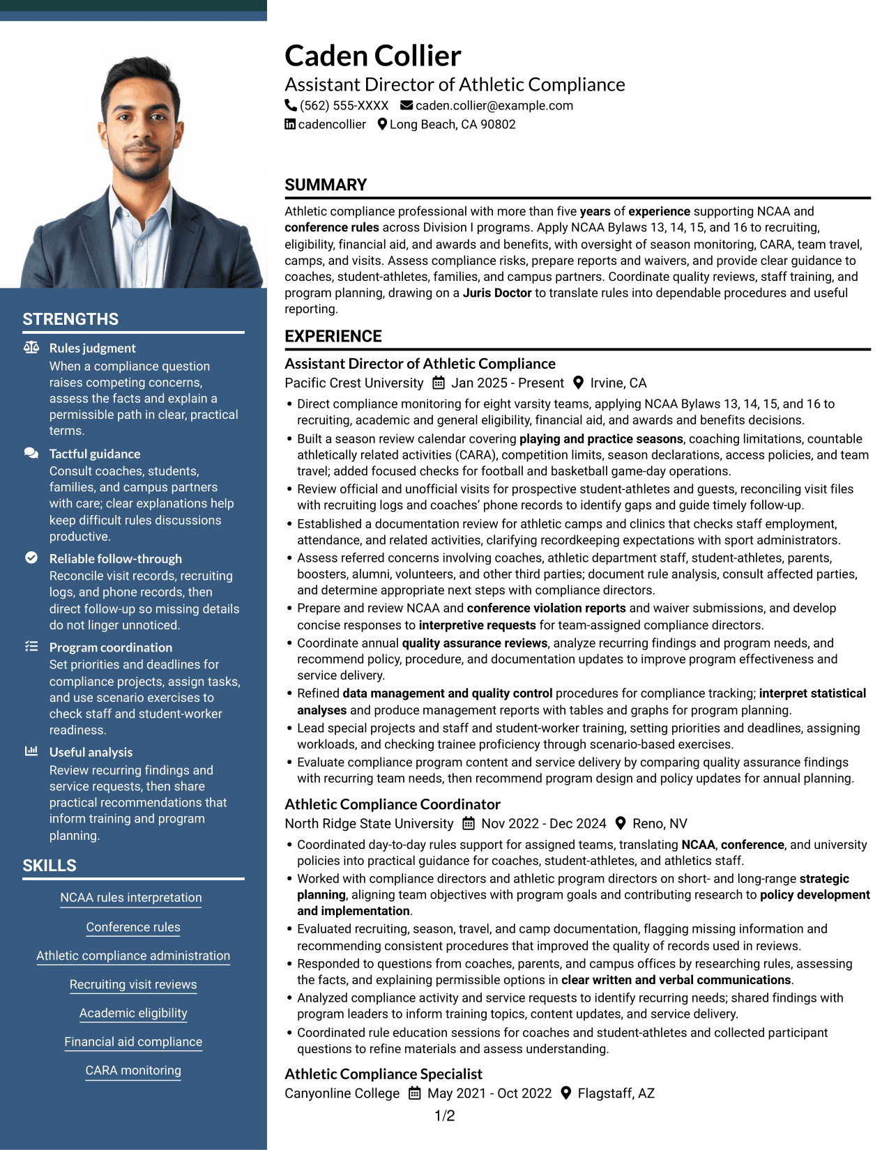 Resume example — page 1