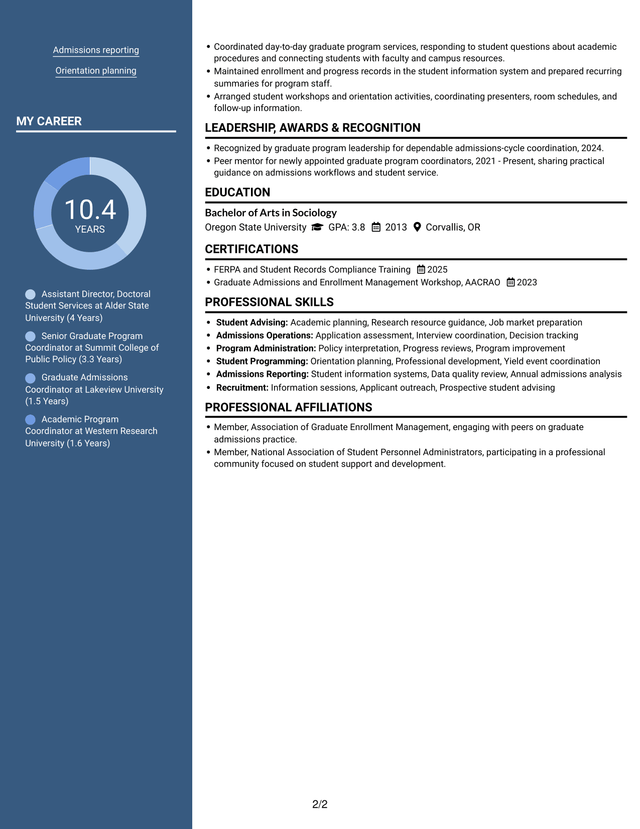 Resume example — page 2
