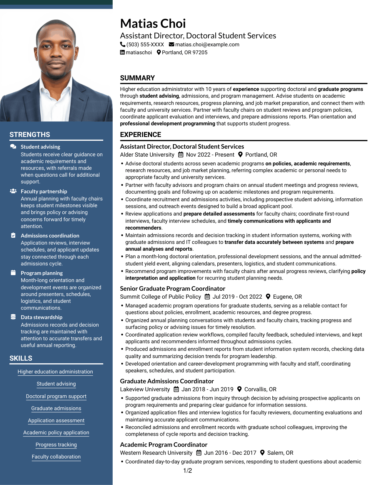Resume example — page 1