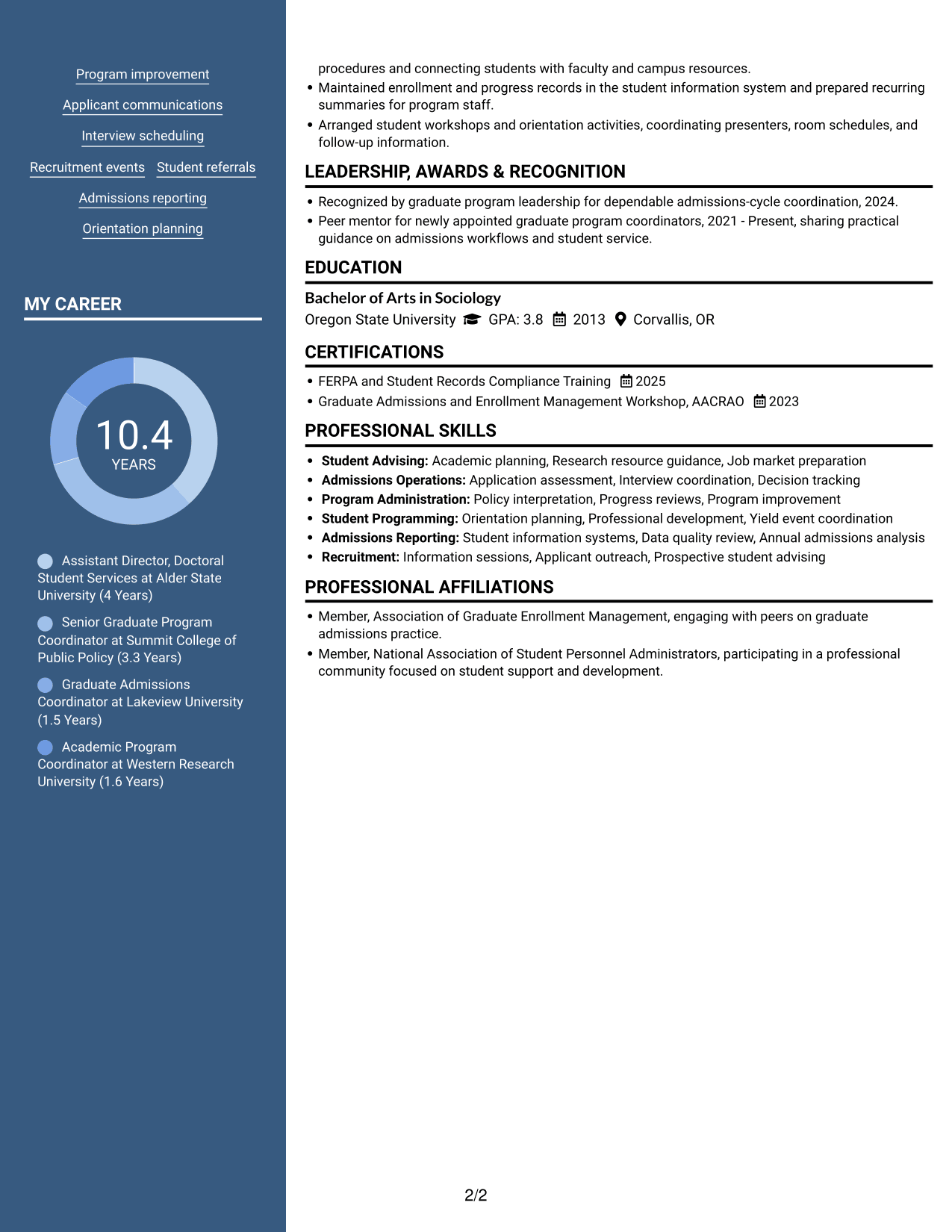 Resume example — page 2
