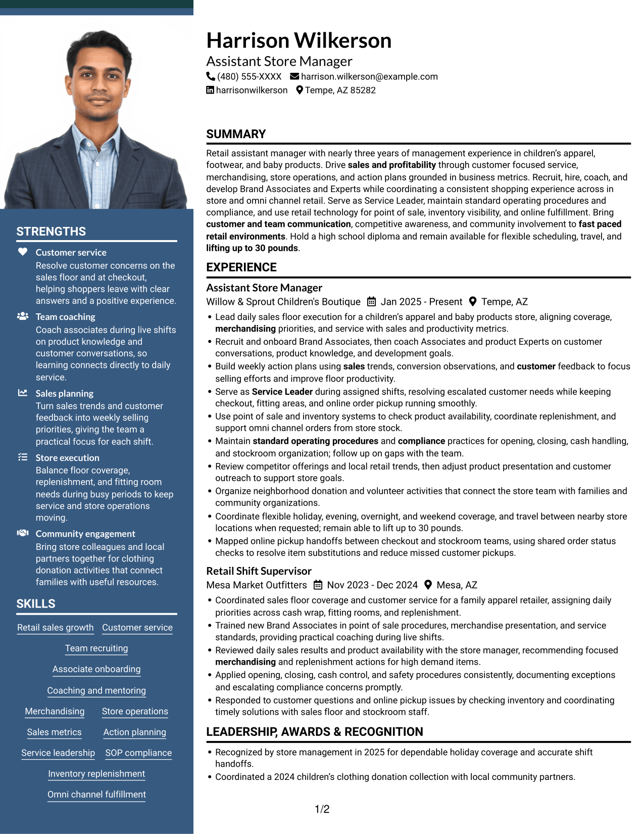 Resume example — page 1