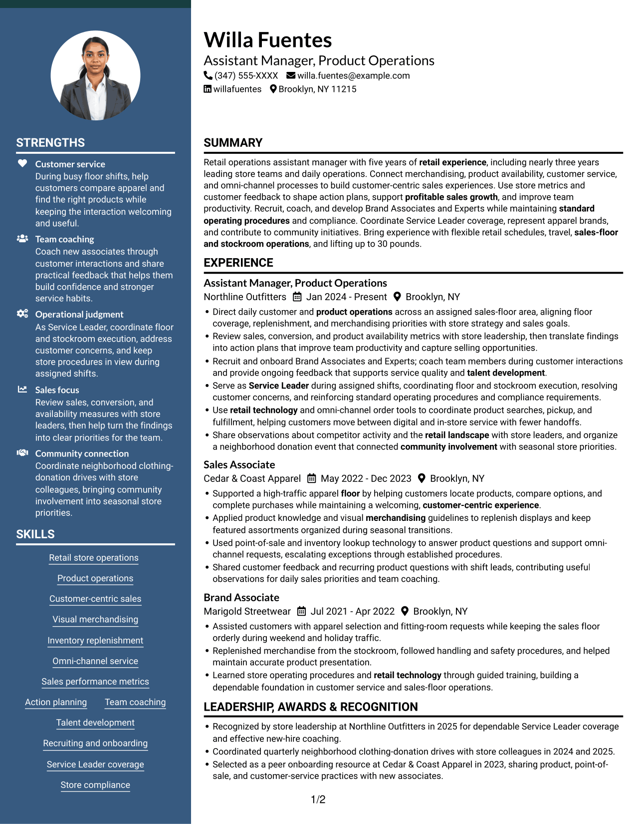 Resume example — page 1