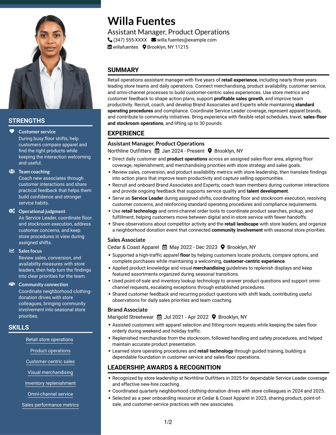 Resume example — page 1