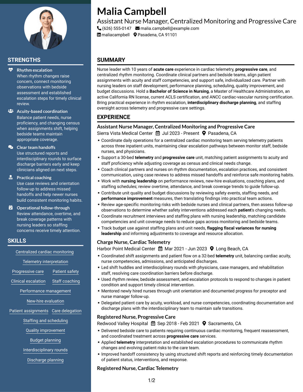 Resume example — page 1