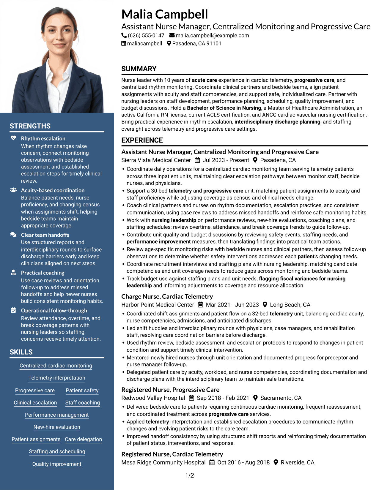 Resume example — page 1