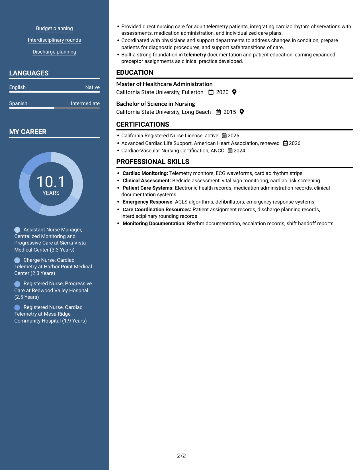 Resume example — page 2
