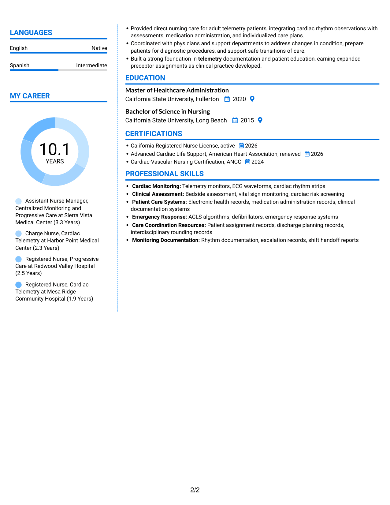 Resume example — page 2