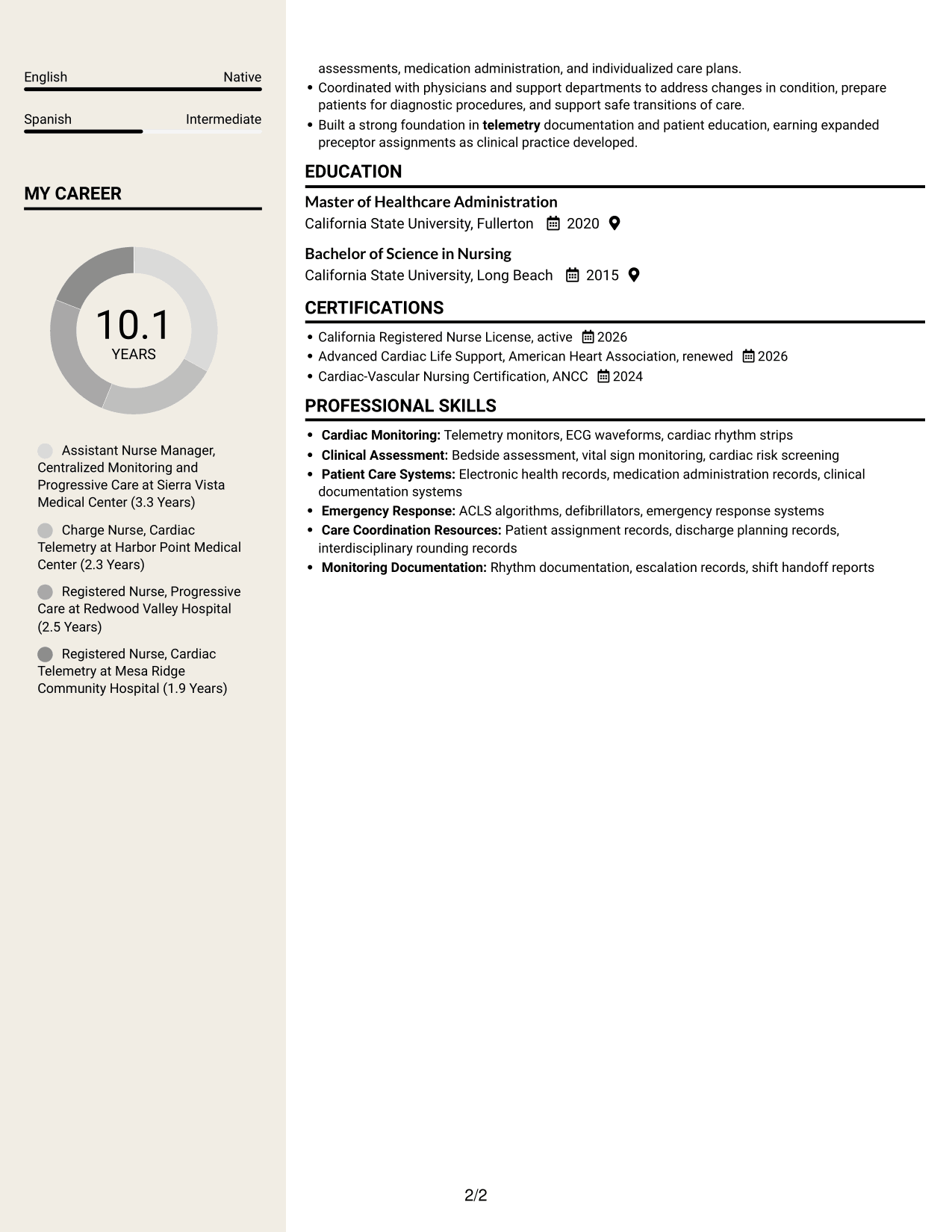 Resume example — page 2