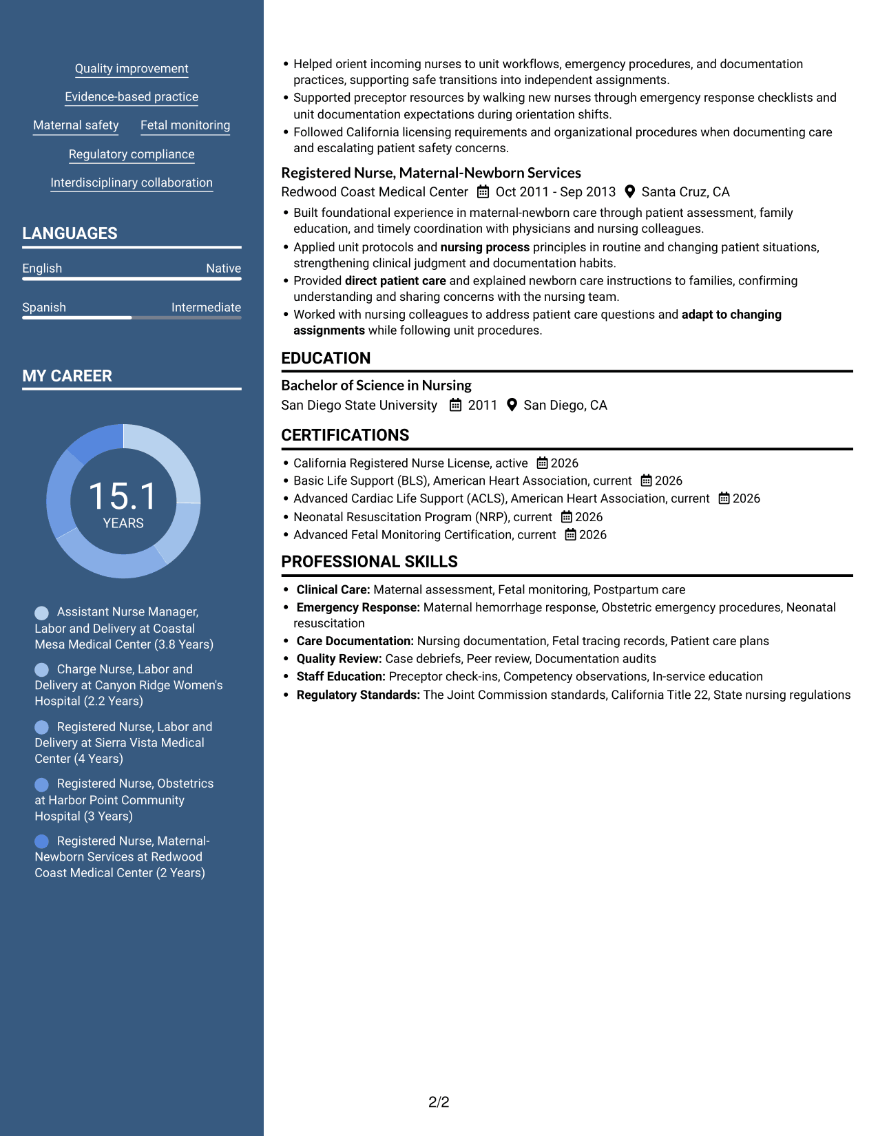 Resume example — page 2